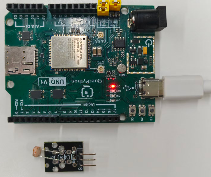 初学者视角体验：【EC800X Duino 开发板】传感器体验-光照传感器