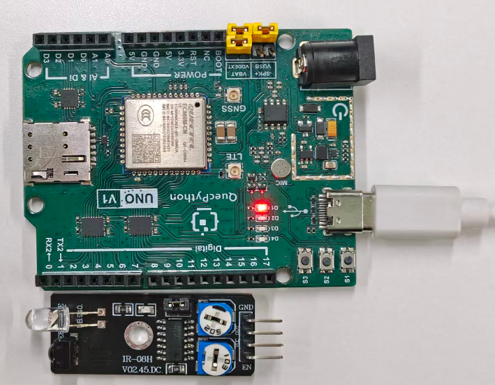 初学者视角体验：【EC800X Duino 开发板】传感器体验-障碍检测！